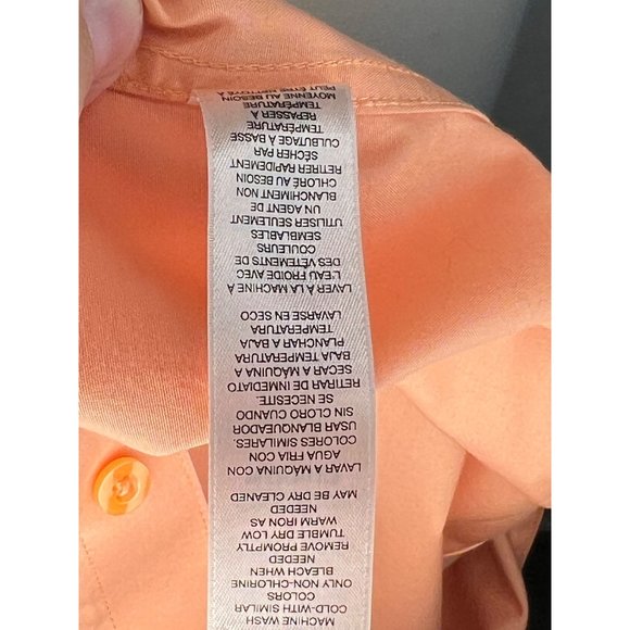 Chicos, orange button front blouse size 0/US4XS  no iron long sleeve - Picture 14 of 14